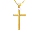 14K Yellow Gold Cross Pendant Necklace with Chain (1 /14 inch)